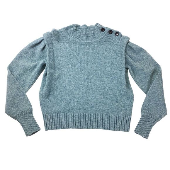 ISABEL MARANT Size 34 Meery Sweater Light Blue Heather Knit Pullover Merry - Picture 2 of 13